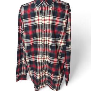 Polo Ralph Lauren Classic Fit Performance Flannel Plaid Shirt-Red/Green - Size M